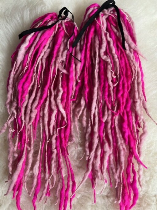 Rio and pink dread wool off head.jpg